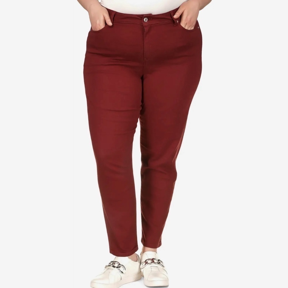 MICHAEL Michael Kors Plus Size Super Stretch High-Rise Pants in Merlot